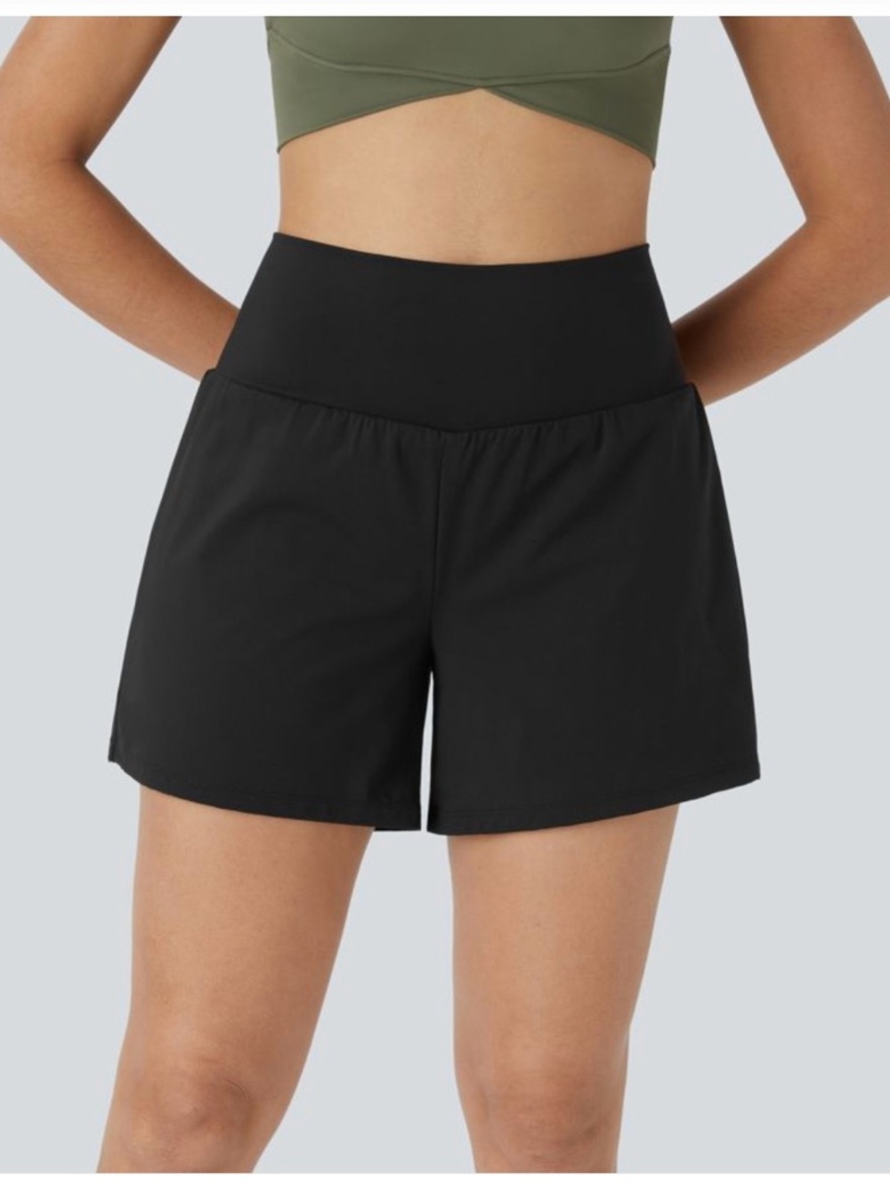 HALARA Black High-Waist Athletic Shorts